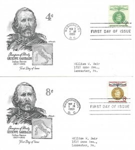 #1168-1169, 4c/8c Giuseppe Garibaldi, Artmaster (2)