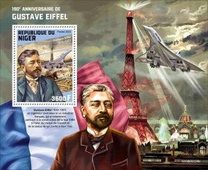 Niger - 2022 Gustave Eiffel Anniversary - Stamp Souvenir Sheet - NIG220234b