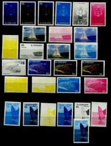 St.Vincent 1095-98 MNH Tourism/proofs/28 values