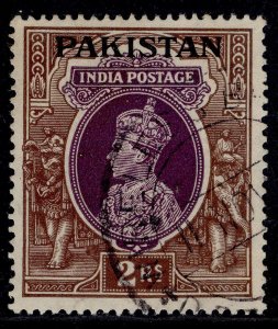 PAKISTAN GVI SG15, 2r purple & brown, FINE USED.