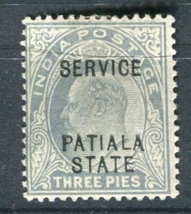 INDIA; PATIALA early 1900s ED VII issue Mint hinged Shade of 3p. value