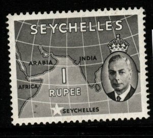 SEYCHELLES SG168 1952 1r GREY-BLACK MTD MINT