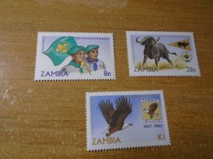 Zambia  # 268/ 270-71  MNH   Scouting