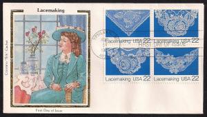 UNITED STATES FDC 22¢ Lacemaking BLK 1987 Colorano