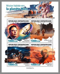 CENTRAL AFRICAN REP. 2023 MNH Human mission Mars space IMPERFORATED M/S #637a