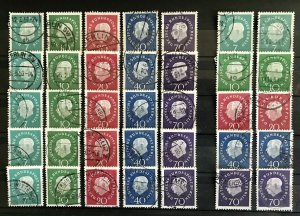 Berlin: Definitive Set Heuss x7 Nicely Postmarked