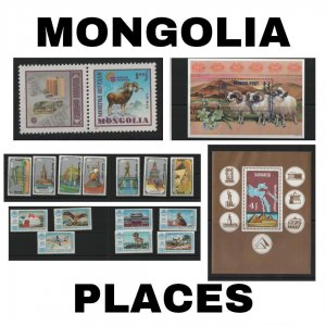 Thematic Stamps - Mongolia - Places - Choose from dropdown menu