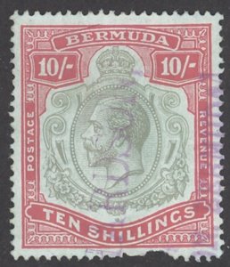 Bermuda Sc# 96 Cull (a) 1924 10sh King George V