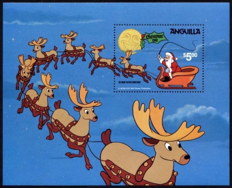 1981 Anguilla Scott 453-462 Disney Christmas MNH