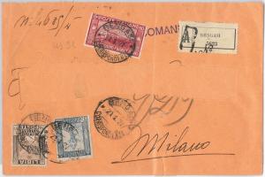 53676 - ITALY COLONIES: Cyrenaica Sass 29 + LIBIA - Mixed postage on ENVELOPE-