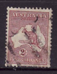 Australia-Sc#125-used 2sh red  brown Kangaroo-1935-