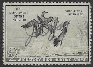 US RW 18   1951  2 $  Federal duck stamp   fine  used