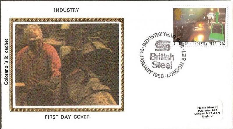 Great Britain 1986 Industry Year Steel Mill Garden Hoe Painting Sc 1131 Color...