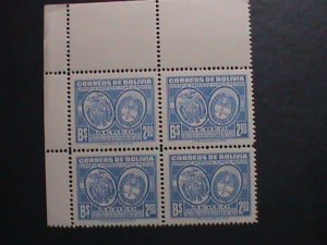 ​BOLIVIA 1947- SC#C118 ARMS OF BOLIVIA /ARGENTINA -MNH BLOCK VF-75 YEARS OLD