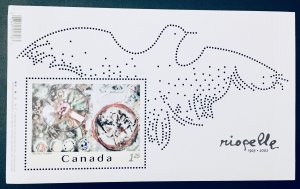 Canada #2003 $1.25 Jean Paul Riopelle Sounvenir Sheet (2002). MNH