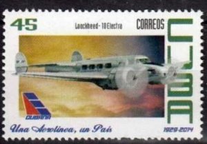 Cuba Sc# 5578  CUBANA AIRLINES planes  45c   2014  MNH mint