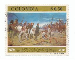  Colombia 1969  Scott 788 used - 30c, fight for independence