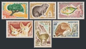 Fr Somali Coast 287-92,hinged.Michel 336-341. 1962.Tree,Cony,Fish,Fennec,Vulture