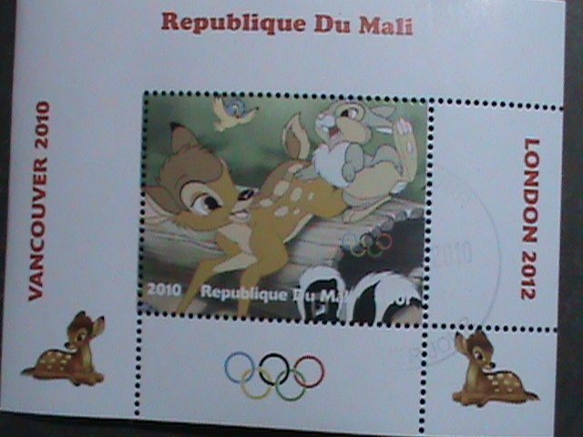 ​MALI STAMP-2010- OLYMPIC VANCOUVER-LOVELY BANBI CTO STAMP S/S SHEET