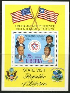 LIBERIA Sc#769-70 & C214 1976 American Bicentennial Set & SS Mint NH Complete