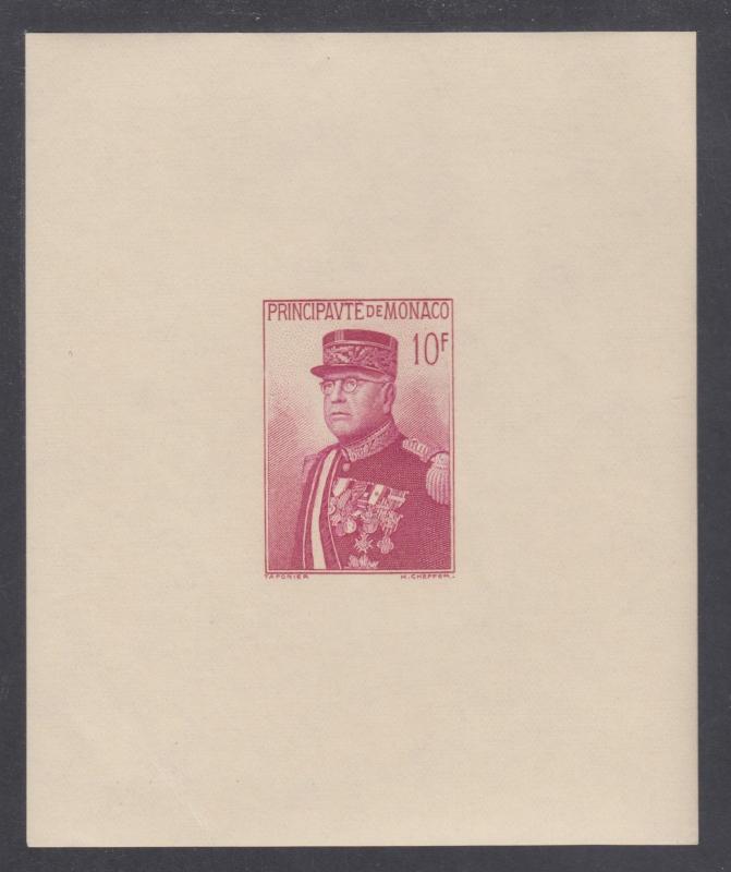 Monaco Sc 159 MNH. 1938 10fr Prince Louis II imperf Souvenir Sheet, small gum cr