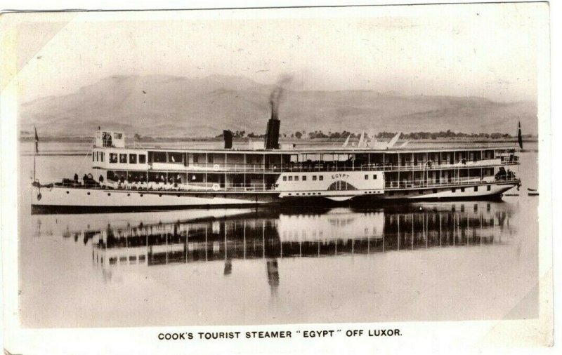 Egypt Card Cairo *COOK'S TOURIST STEAMER* Luxor Finer Real Photo PPC 1928 30.4