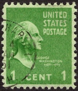 1938, US 1c, George Washington, Used, Sc 804