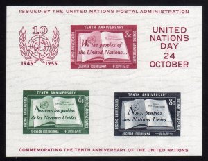 1955 - ONU - 10 aniv de Naciones Unidas - HB 1 I - MNH - 01