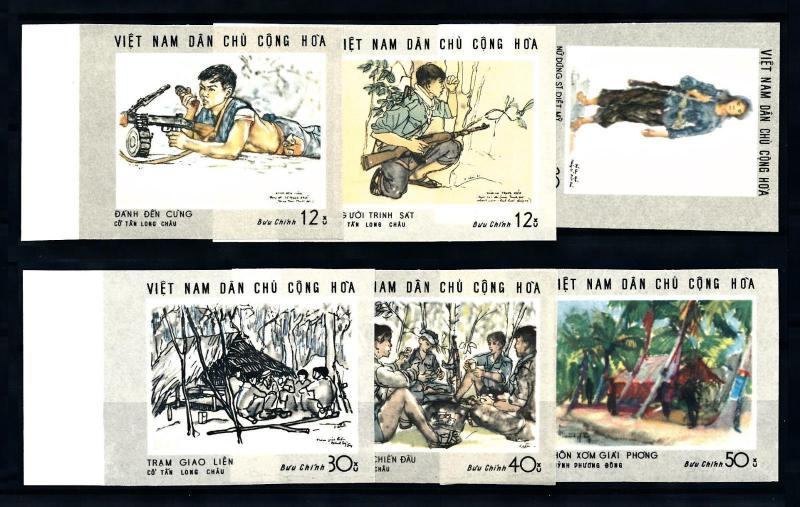 [92126] North Vietnam 1969 Propagenda Paintings Imperf. Set MNH