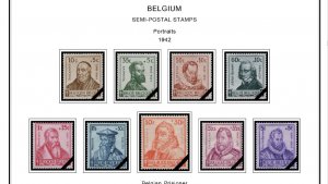 COLOR PRINTED BELGIUM SEMI-POSTALS+ 1941-1999 STAMP ALBUM PAGES (130 ill. pages)