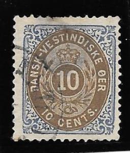 Danish West Indies (DWI) Scott #10a Used 10c Thin Paper 2018 CV $40.00