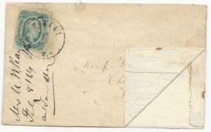 CSA Scott #12 Tied to Wallpaper Cover by Rock Hill, SC CDS Feb 1864 Geometric