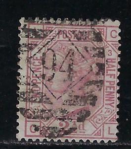 Great Britain Scott # 66, used, plate # 3/CL