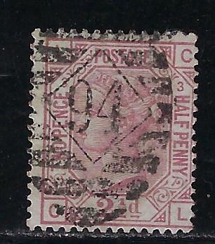 Great Britain Scott # 66, used, plate # 3/CL