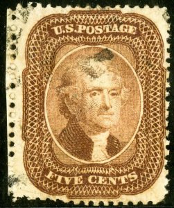 US Stamps # 29 Used VF light cancel