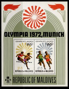 MALDIVE ISLANDS QEII SG MS422, 1972 olympic games mini sheet, NH MINT.