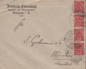 Germany  1922 Lot of Four Commercial Covers franked with Post Horns..  VF