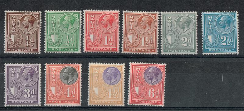 Malta SC# 131-147 Complete Set VF VLH