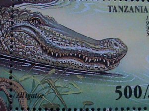 ​TANZANIA-1995-PREDATORS OF AFRICA-ALLIGATOR-MNH-SHEET   WE SHIP TO WORLD WIDE