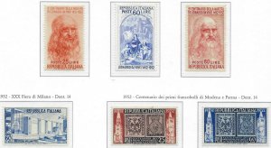 1952 Italy Full Sets -Scott 600-603 - Clean Undisturbed OG! Post Office Fresh!
