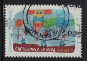 Christmas Island 1999 used Sc 418 45c Carrying balloons Children's drawings