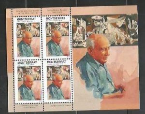 MONTSERRAT - 1998 - Pablo Ruiz y Picasso - Perf 4v Min Sheet - Mint Never Hinged