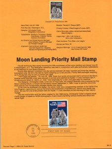 US SP858 Moon Landing 2419 Souvenir Page FDC