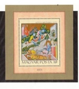 Hungary Sc 2112 MNH S/S of 1971/ Mi Bl.55A - Art History - Chronicle of Royalty