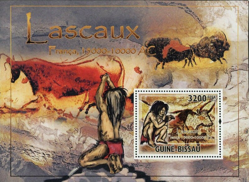 Cave of Lascaux Stamp Prehistoric France Art Painting S/S MNH #4924 / Bl.826