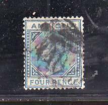 Antigua-Sc#15-used 4p blue QV-id2-1882-7-