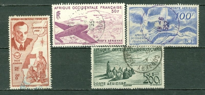 FRENCH WEST AFRICA 1947 AIR #C11-14 SET...USED...#12.00