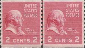 # 841 MINT NEVER HINGED Line Pair JOHN ADAMS