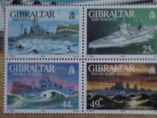 GIBRALTAR STAMP-1994 SC#660 WORLD WAR II WARSHIPS MNH S/S SHEET-VF VERY FINE