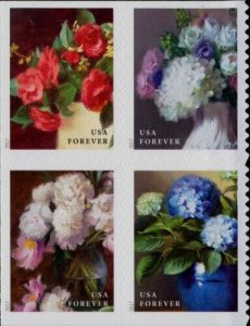 2017 49c Forever Flowers from the Garden, Block of 4 Scott 5237-5240 Mint VF NH